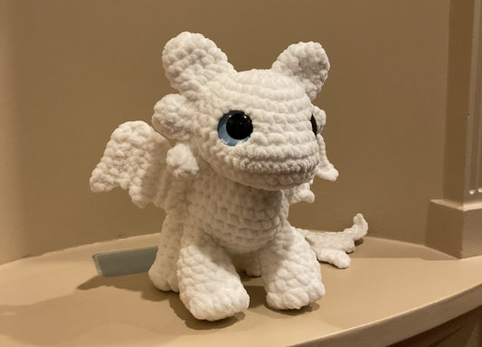 Snow the Light Wing Dragon Plushie (Medium)